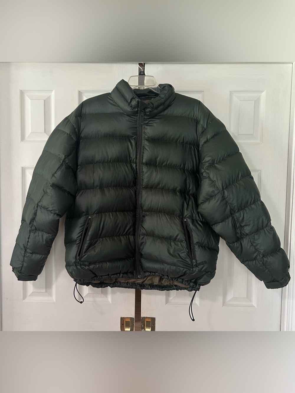 Cabela’s premier northern goose down jacket quilted puffer coat men sz xL black